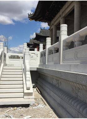 供应花岗岩石栏杆石雕栏板 汉白玉旗台栏杆护栏生产厂家