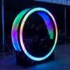 Internet celebrity spinning bicycle fountain unpowered foot-operated water spray amusement facility colorful luminous bicycle in scenic area