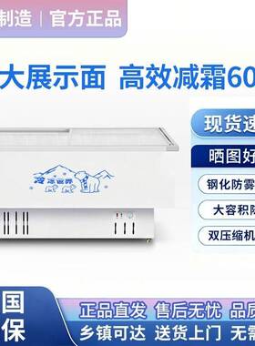 冰柜商用大容量冷柜展示柜岛柜卧式冷藏冷冻柜保鲜玻璃门雪柜冰箱