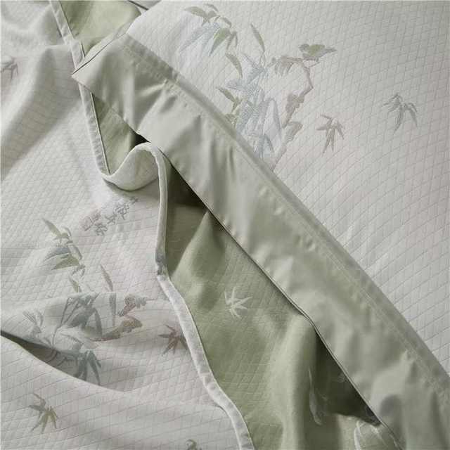 Natural pure bamboo fiber mat three-piece set for summer double-person machine washable ice silk soft mat sheet thickened machine washable