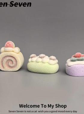 车载小可爱可爱摆件甜品车机屏幕电脑萤幕装饰汽车内饰治愈蛋糕