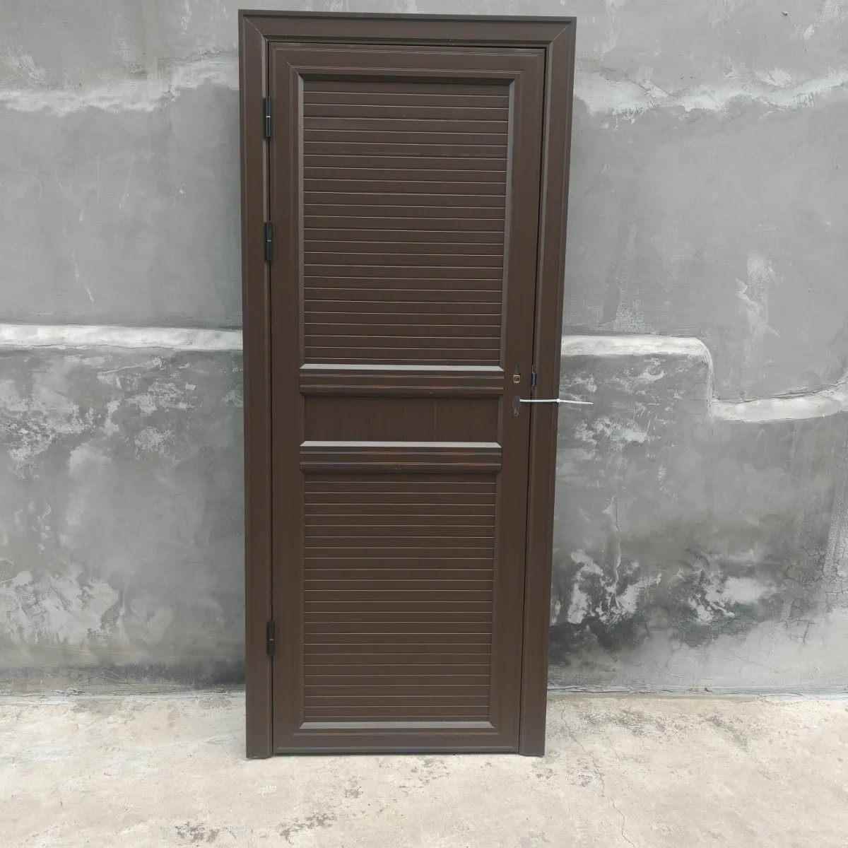 Brown pure aluminum alloy door courtyard door interior door storage room door full gusset bath thickened wear-resistant