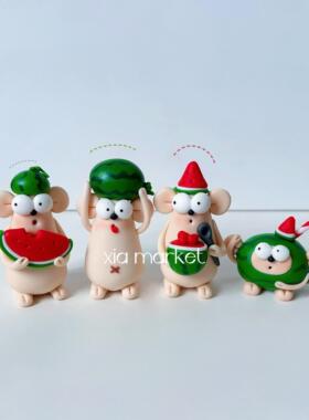 XIA 原创自制 树脂粘土 大眼系列可爱动物家居汽车室内摆件