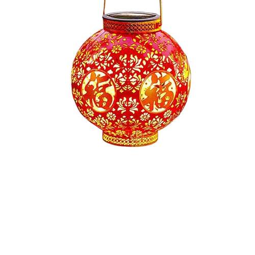 太阳能高亮新年红灯笼中国风节日发光客厅户外中式灯笼阳台装饰 - 图3