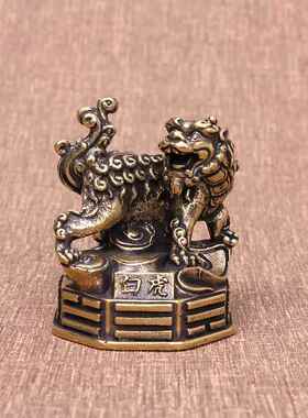 复古黄铜工艺品四大远古摆件青龙白虎朱雀玄武镇纸搁笔架礼品
