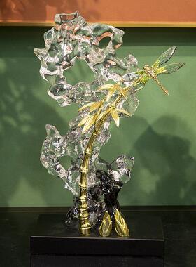 柏梵新中式太湖石摆件高档轻奢客厅办公室玄关装饰品酒柜开 业礼