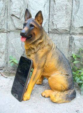 仿真树脂小狼狗装饰德国牧羊犬玻璃钢工艺品雕塑桌面摆件精致