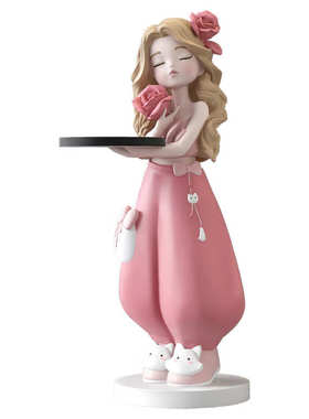 可爱女孩乔迁新居礼品大型落地摆件客厅电视柜沙发边几收纳装饰品