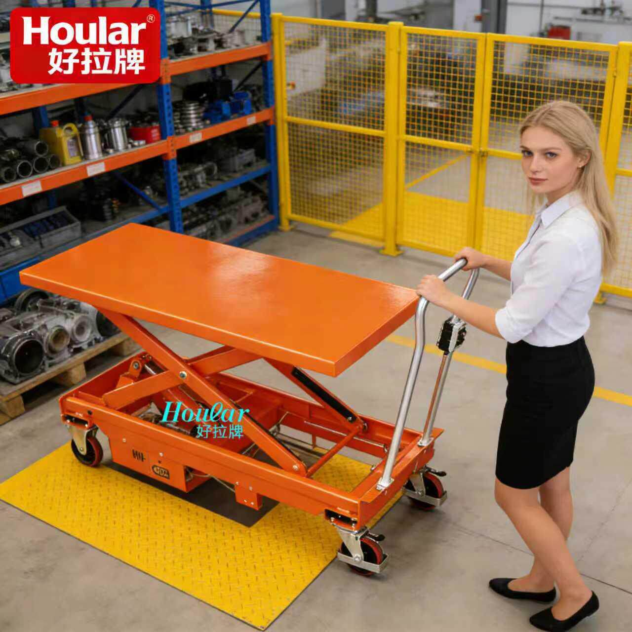 Ready supply MN-C501 large table electric platform vehicle rechargeable lifting mobile hydraulic electric lift vehicle