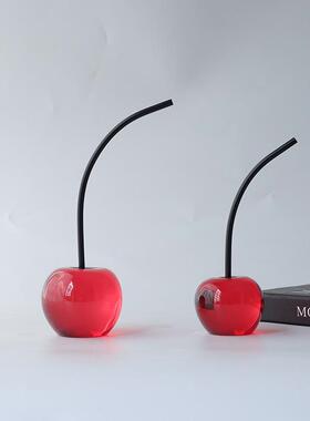 现代创意红色樱桃小摆件车厘子女孩生日礼物家居电视柜茶几装饰品