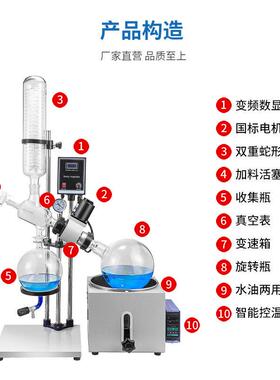 小型实验室旋转蒸发仪蒸馏提纯旋转蒸发器50l结晶浓缩蒸发仪旋蒸