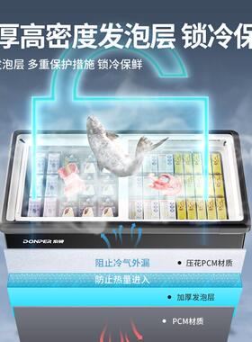 东贝商用卧式展示柜冷柜玻璃门冰柜冷冻保鲜柜超市组合岛柜雪糕柜