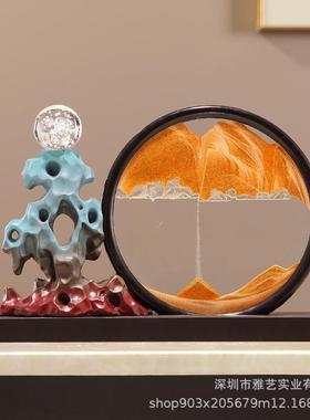 时来运转流沙画创意桌面摆件办公室客厅酒柜书房装饰乔迁开业礼品