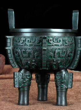 铜艺铺 彷古纯铜入己鼎摆件 青铜鼎办公室装饰品铜鼎工艺礼品摆饰