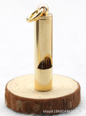 黄铜户外求生口哨钥匙扣军迷用品复古裁判铜口哨求生高音口哨挂件