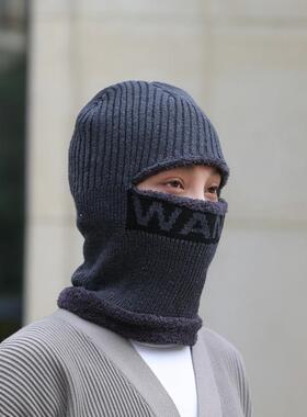 帽子连体套头蒙面一体加厚帽子