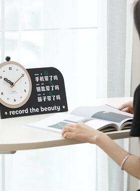 wozoom屋准办公桌面提示立牌时钟摆件客厅玄关电视柜网红装饰品