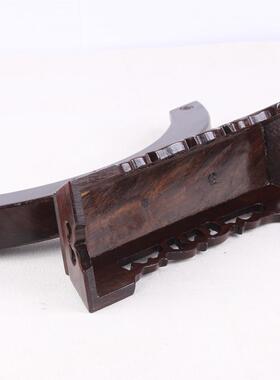 饼红木平安扣玉石架子黑檀木瓷盘底支圆架座实ZLR木茶架圆形玉盘