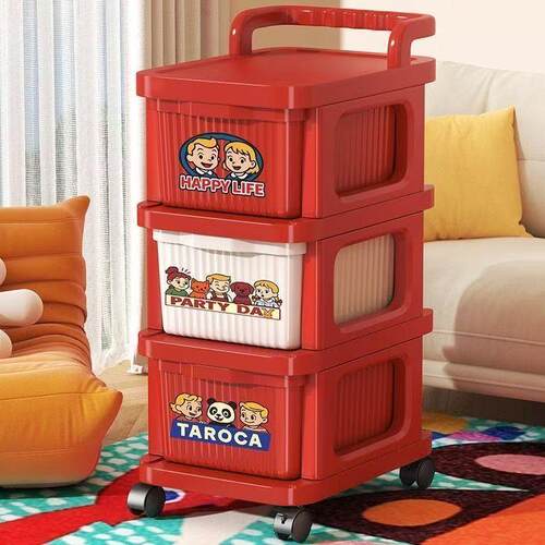 零食小推车置物架落地抽屉式多巴胺客厅移动收纳柜家用玩具储物柜 - 图2