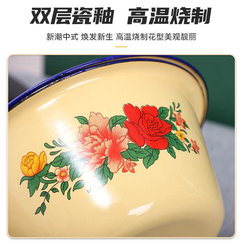 猪油罐搪瓷带盖老式饭缸家用厨房洋瓷盆耐高温大号大容量盆搪瓷碗,淘宝优惠券,粉丝福利购,淘宝优惠卷