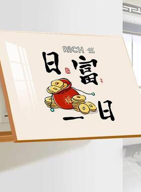横版电表箱装饰画打孔配电箱电闸箱遮挡挂画财神开关盒电表盒壁画