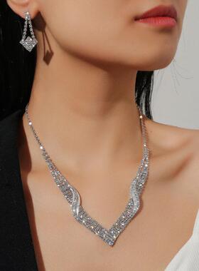 Necklace Earrings for Women Wedding Jewelry Gift项链耳环套装