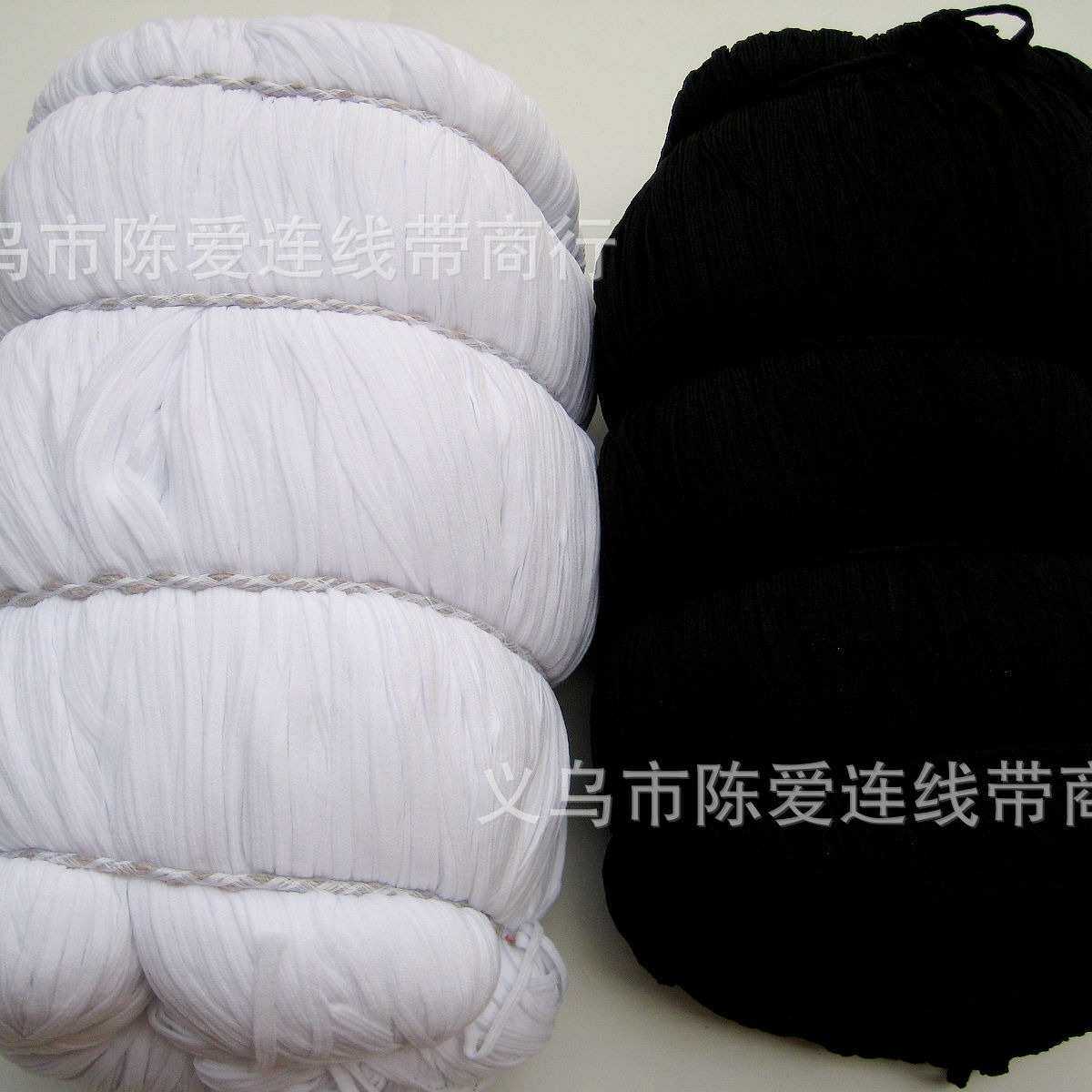 5MM黑白色涤纶高弹肩带 高弹13编扁织带家纺枕头套带被角带枕套带,淘宝优惠券,粉丝福利购,淘宝优惠卷