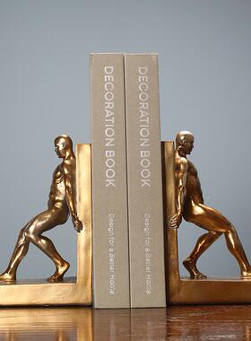 高档美公式创设意书靠书挡家居装品办室饰摆件书房架书柜书立档摆