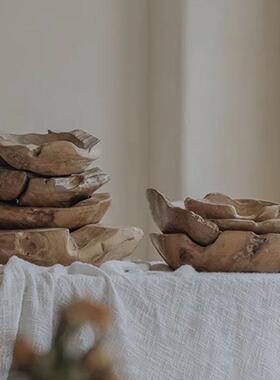 侘寂风设计师创意简约水果盘家居样板间民宿玄关装饰托盘零食盘