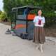 ປິດເຄື່ອງ sweeper ໄຟຟ້າຊຸມຊົນຖະຫນົນທໍາຄວາມສະອາດຊັບສິນ sweeper ໂຮງງານອຸດສາຫະກໍາ sweeper ສູນຍາກາດ sweeper