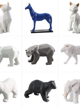 现代北欧简约动物小摆件萌宠家居装饰品客厅电视柜玄关摆设工艺品