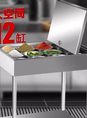 不锈钢调料车商用餐厅移动调味车厨房调料台多功能移动餐车小推车