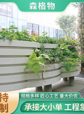 颜色尺寸可选木塑景观微发泡花池道路pvc3+2组合花箱阳台景观花箱