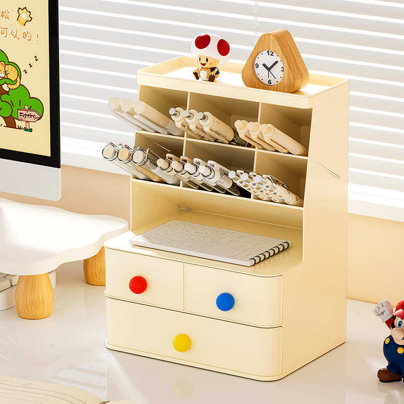 塑料创意大容量笔筒多巴胺抽屉收纳盒儿童学生办公室桌面整理架,淘宝优惠券,粉丝福利购,淘宝优惠卷