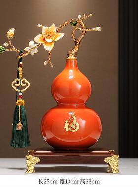 五福门葫芦摆轻TCR奢高柜档新临件中式客厅玄关酒电视柜办公室装