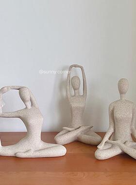 ins抽象艺术瑜伽人物桌面装饰摆件北欧风格创意个性小众家居饰品