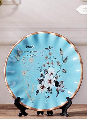 欧式装饰盘摆件摆盘装饰品盘子陶瓷 酒柜摆设家居饰品客厅工艺礼