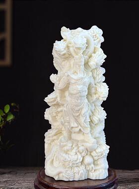 象牙果九龙观音菩萨关公武财神佛像小摆件古风家居办公供奉桌饰品