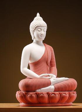 新禅意泰国佛释迦牟尼佛佛陶瓷如来菩萨摆件工艺品家居摆设桌面送