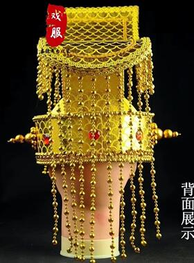 古代皇金色帝帽子平顶头冠影视帽子玉皇大帝秦始皇帽皇帝拍照表演