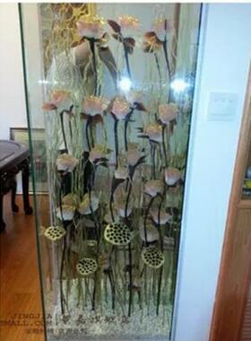叶脉干花仿真花落地假花客厅玄关隔断装饰花套装 金曲柳玫瑰组合
