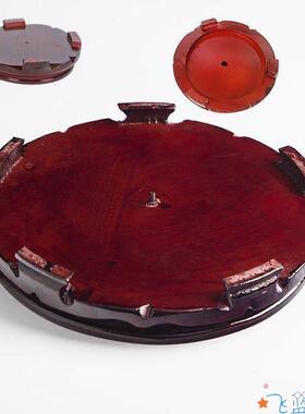 圆形实木可旋转瓷器坐泡酒瓶花架装饰摆件可转动木质底座托垫放石