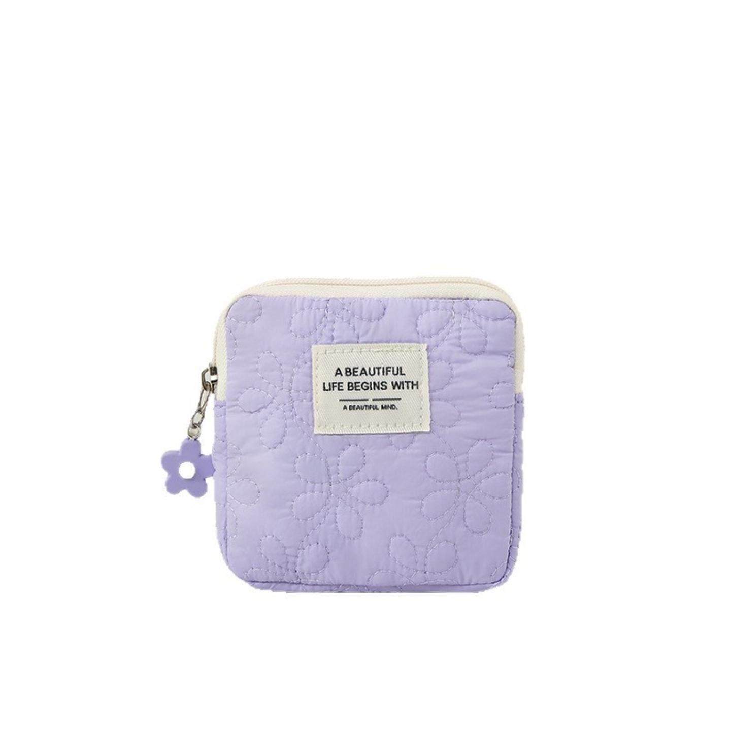 可爱小花杂物收纳袋卫生棉包耳机包口红包数码整理包零钱包旅行,淘宝优惠券,粉丝福利购,淘宝优惠卷