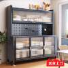 Carbon steel sideboard perforated plate kitchen shelf floor-standing multi-layer oven microwave appliance multi-function storage cabinet