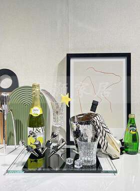 现代简具约样间售楼处厨房酒主板题红酒威士忌冰酒摆件桶软装配饰