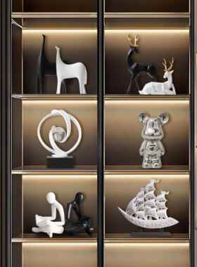 高级感小众酒柜装饰品摆件轻奢高档玄关客厅电视餐边柜子家居软装