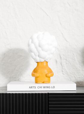 创意卡通云朵抱膝人摆件可爱儿童房家居用品客厅电视柜装饰品摆件