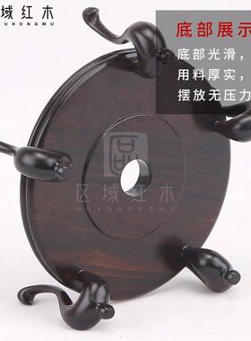 红木展示架圆形底座葫芦工艺品兰花盆景花紫砂壶托架实木质摆件