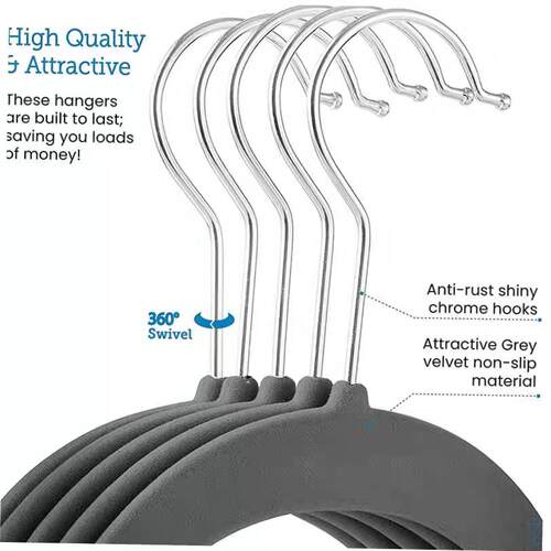 Non slip velvet clothes hanger dress Coat Hanger holder rack - 图1
