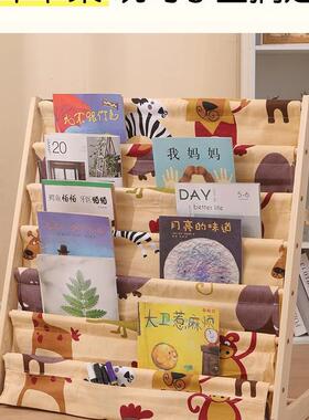 儿童书架子绘本宝宝QHF落实地木收书纳架架婴儿家用简易幼儿园阅